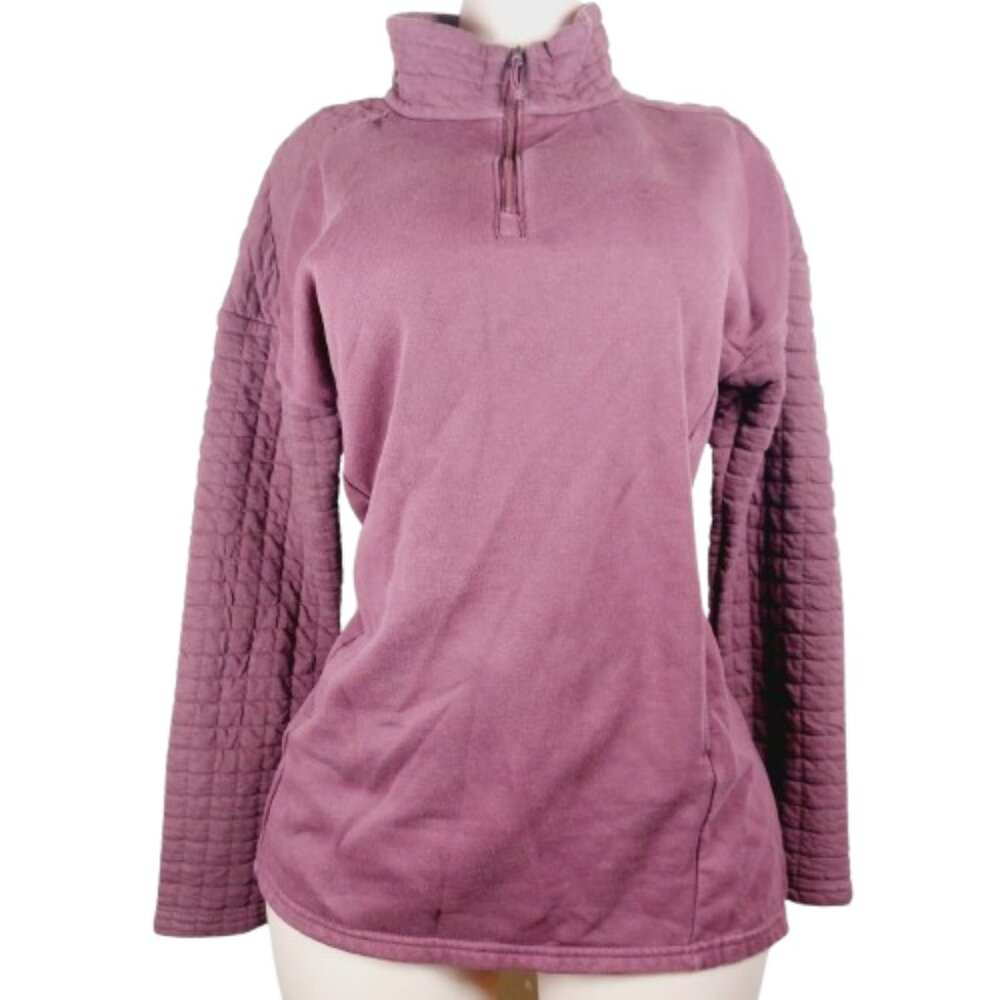 Columbia Women's Pink Mock Neck 1/4-Zip Quilted Castle Hill Tunic Size M